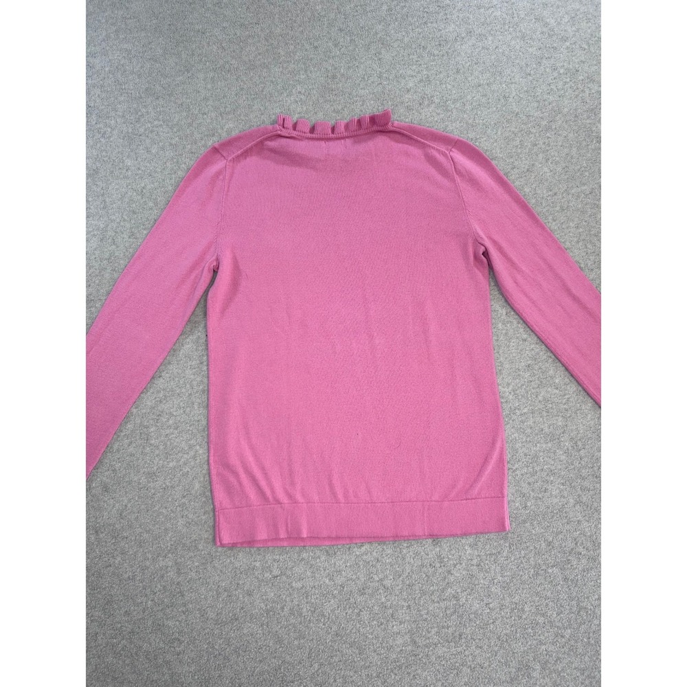 J.Crew Ruffle Neck Sweater Women XS Pink Excellent Long Sleeve Knit Pullover - Picture 5 of 5